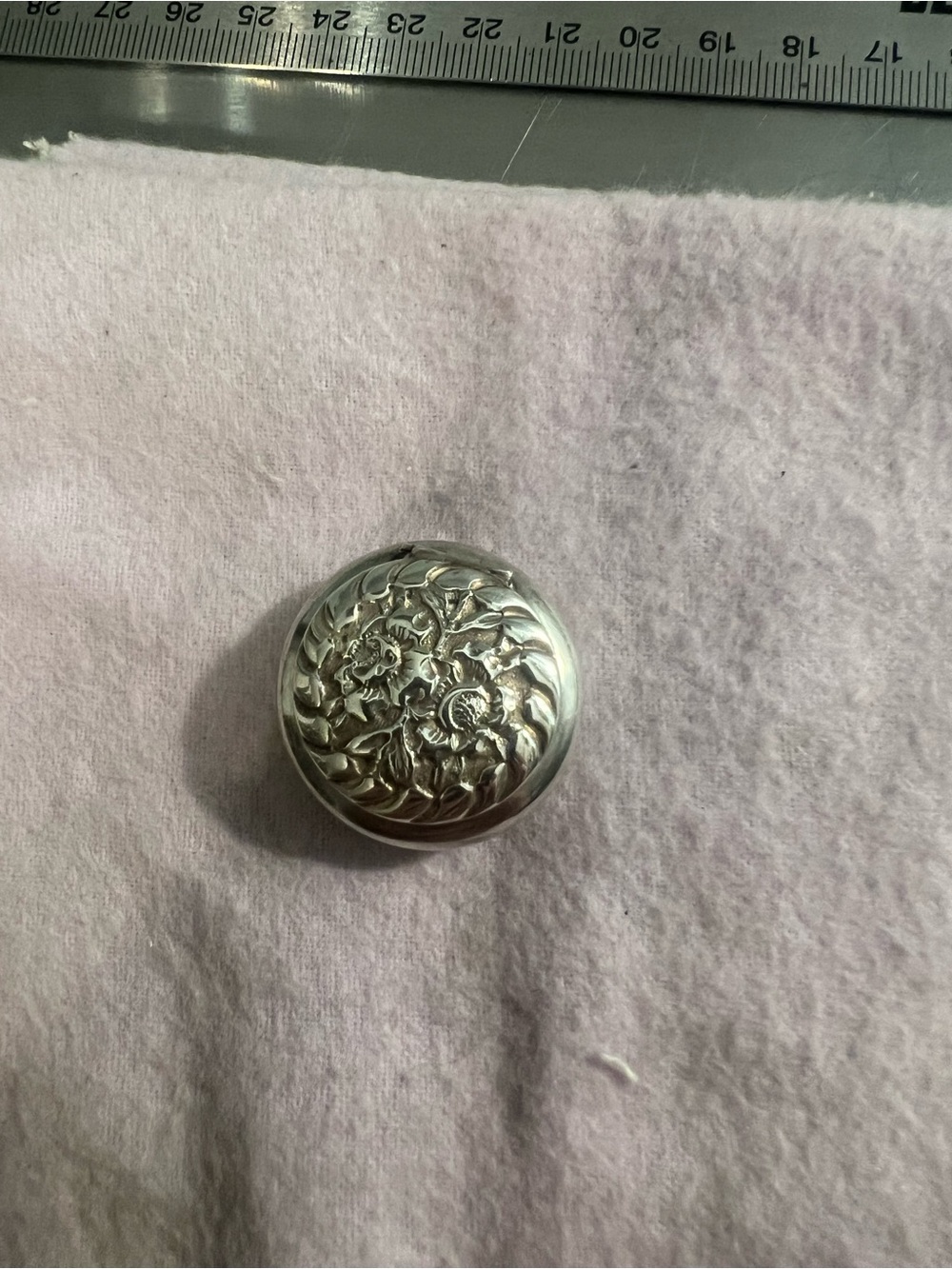 Silver Floral Embossed Compact Trinket Case - Women Accessories